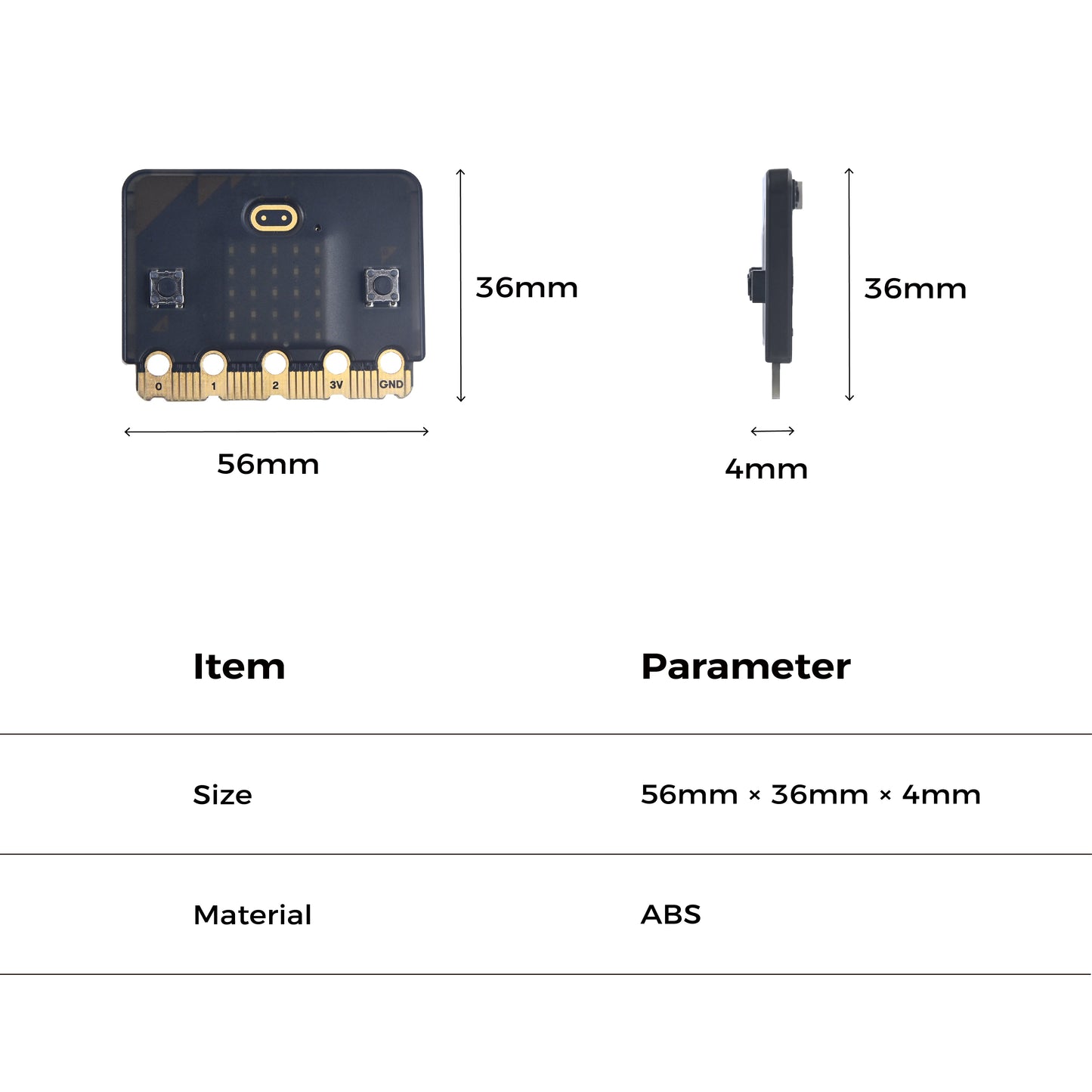 Capa micro:bit ELECFREAKS - Preta