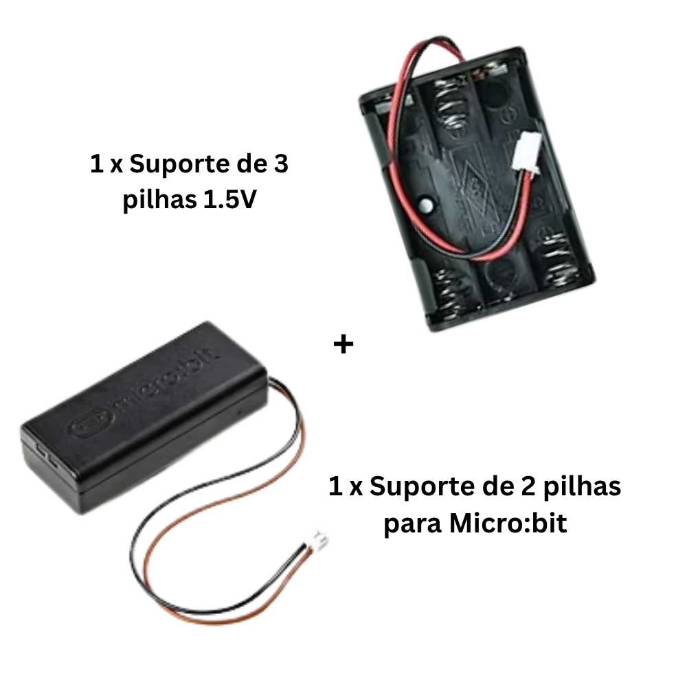 Suporte de 2 pilhas para Micro:bit + Suporte de 3 pilhas 1.5V