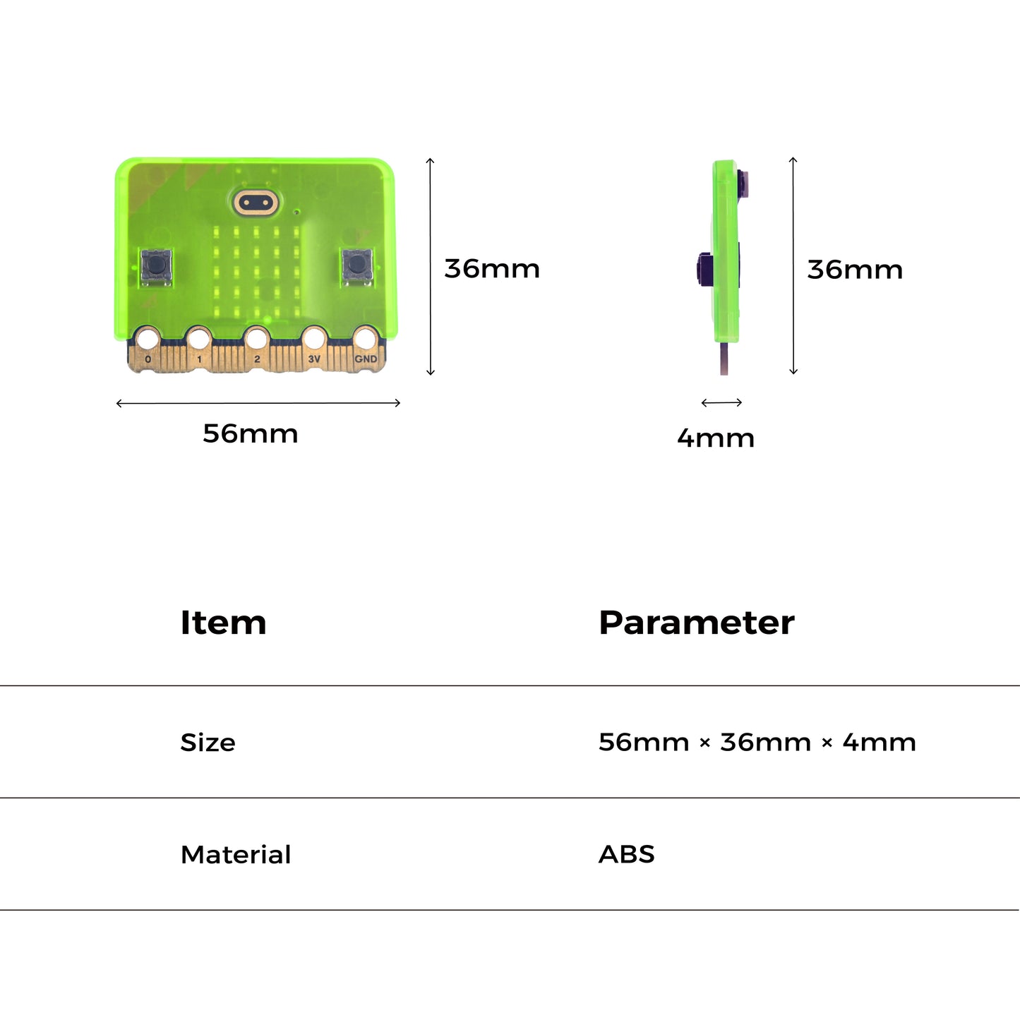 Capa micro:bit ELECFREAKS - Verde