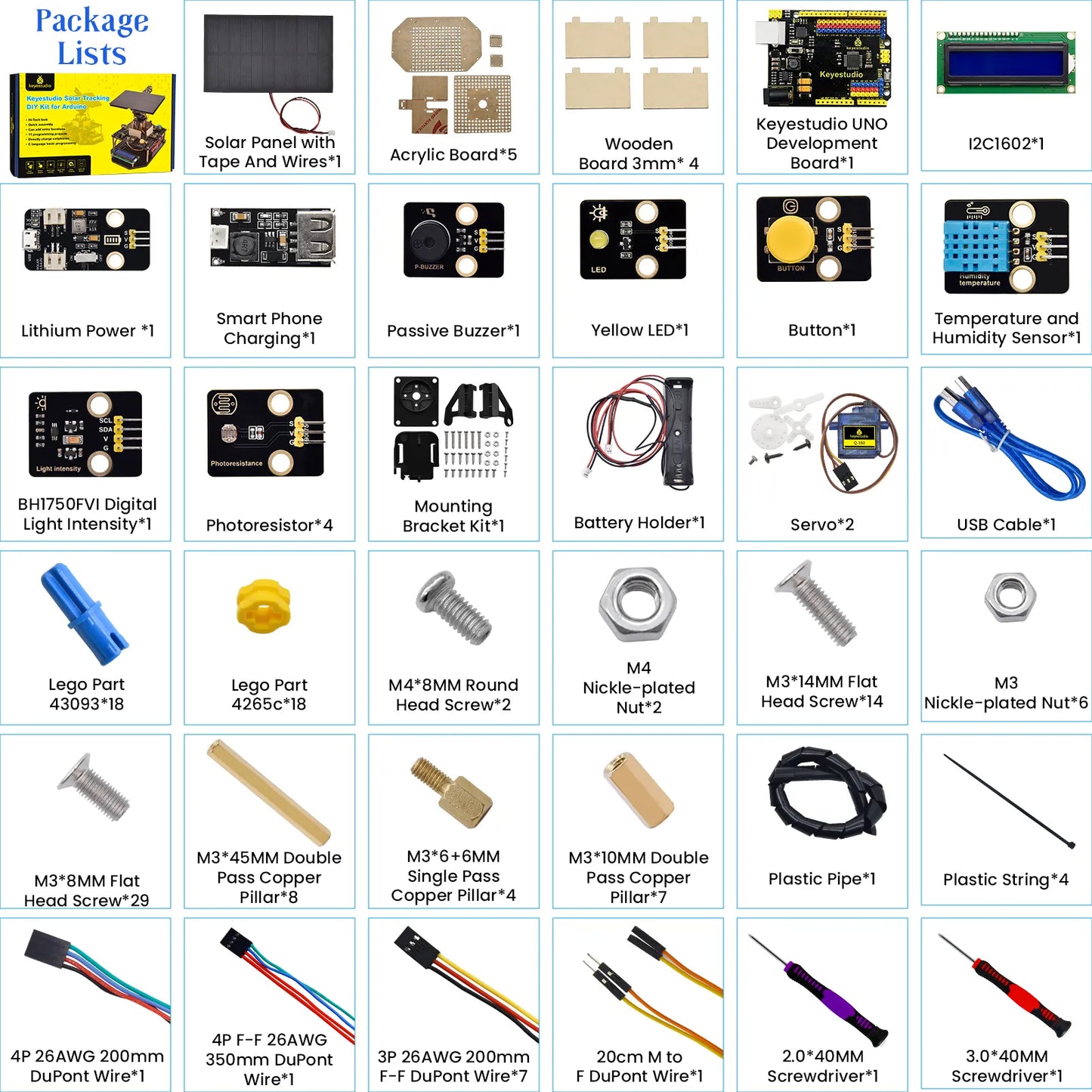Keyestudio Acrylic Smart Solar Tracker System Tracking Starter Kit For Arduino STEM Programming Toys DIY Mobile Phone Charging