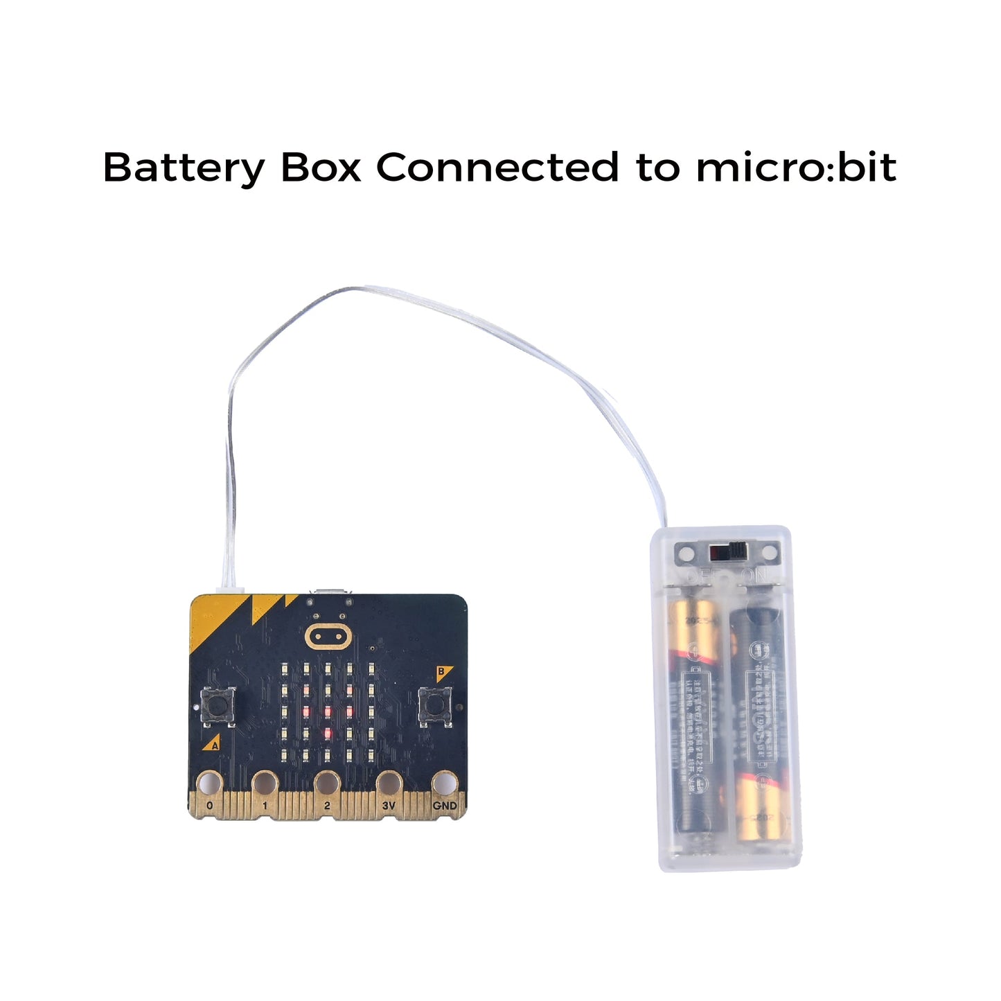 Caixa de Pilhas Cristal Exclusiva micro:bit ELECFREAKS (2 x AAA)