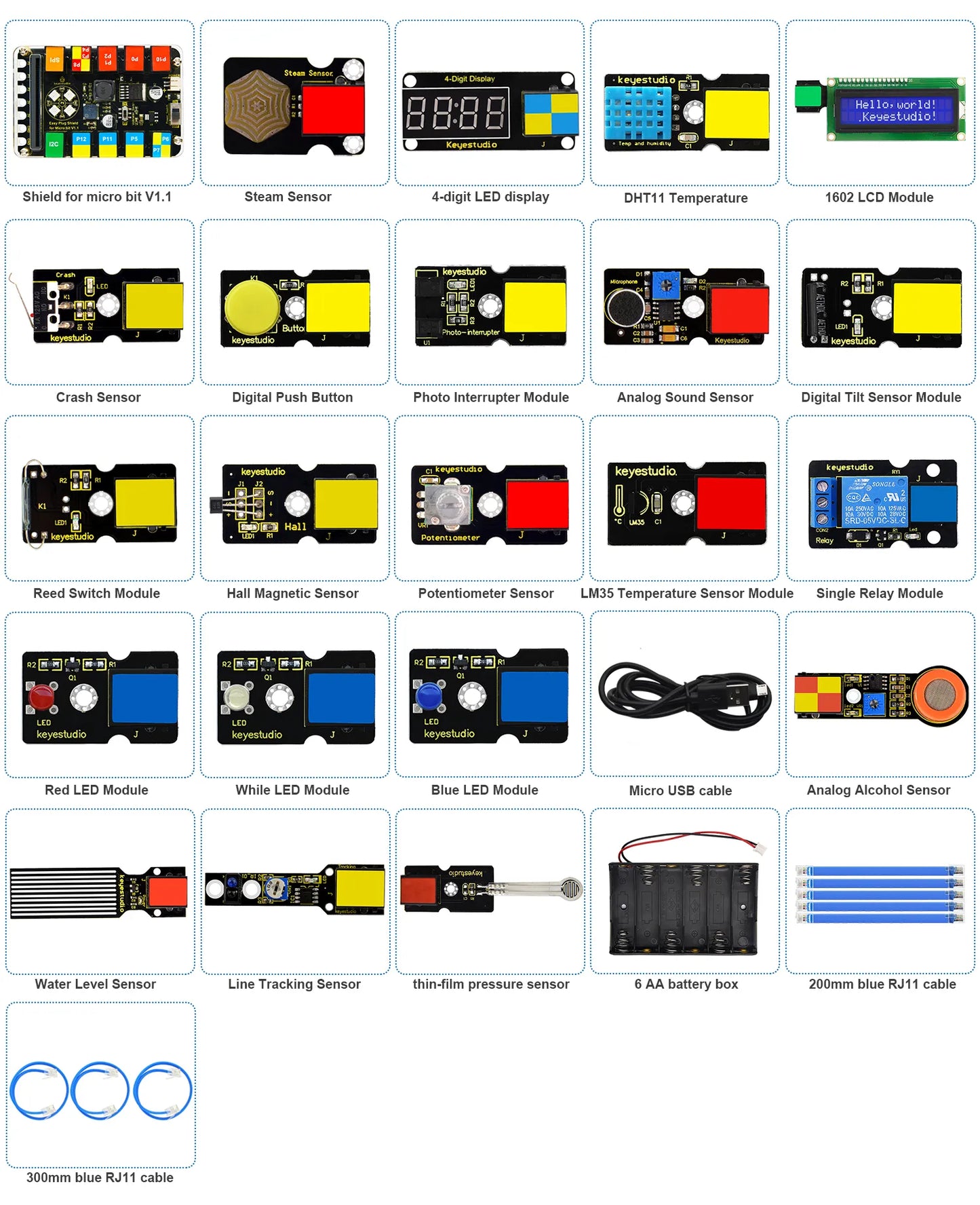 Keyestudio EASY PLUG Microbit V2 Super Starter Kit Makecode Programming Electronic Kit Without Microbit Board