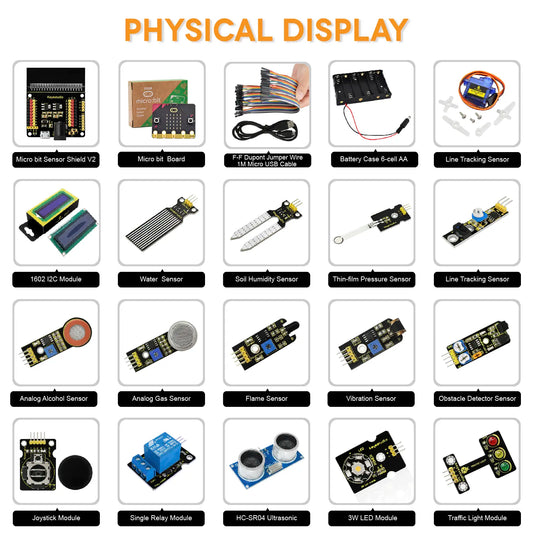 Keyestudio Micro Bit 37 in 1 Sensor Starter Kit With Micro:Bit Board
