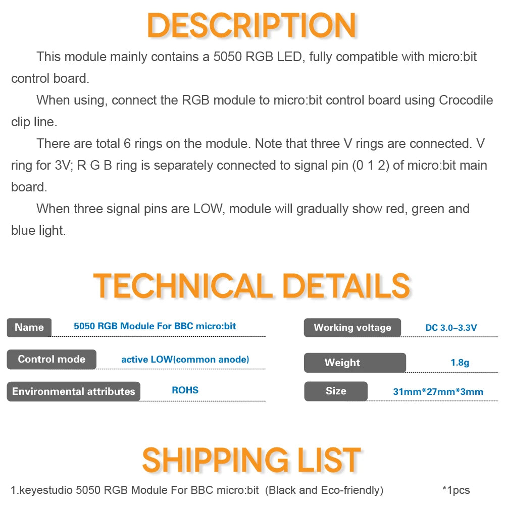 keyestudio 5050 RGB Module For BBC micro:bit