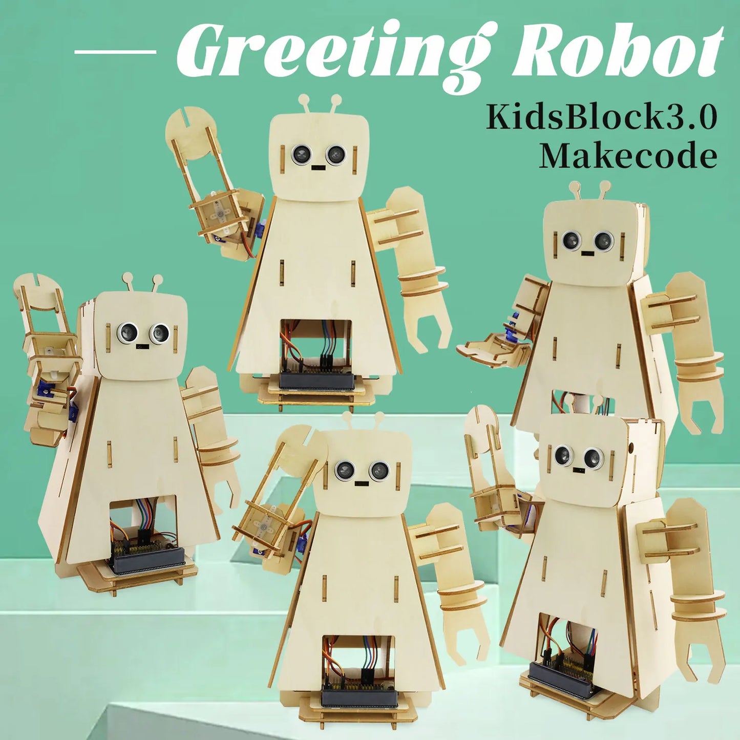 Keyestudio STEM Programming Microbit Starter Kit DIY Greeting Smart Robot Learning Kit Include Microbit Board