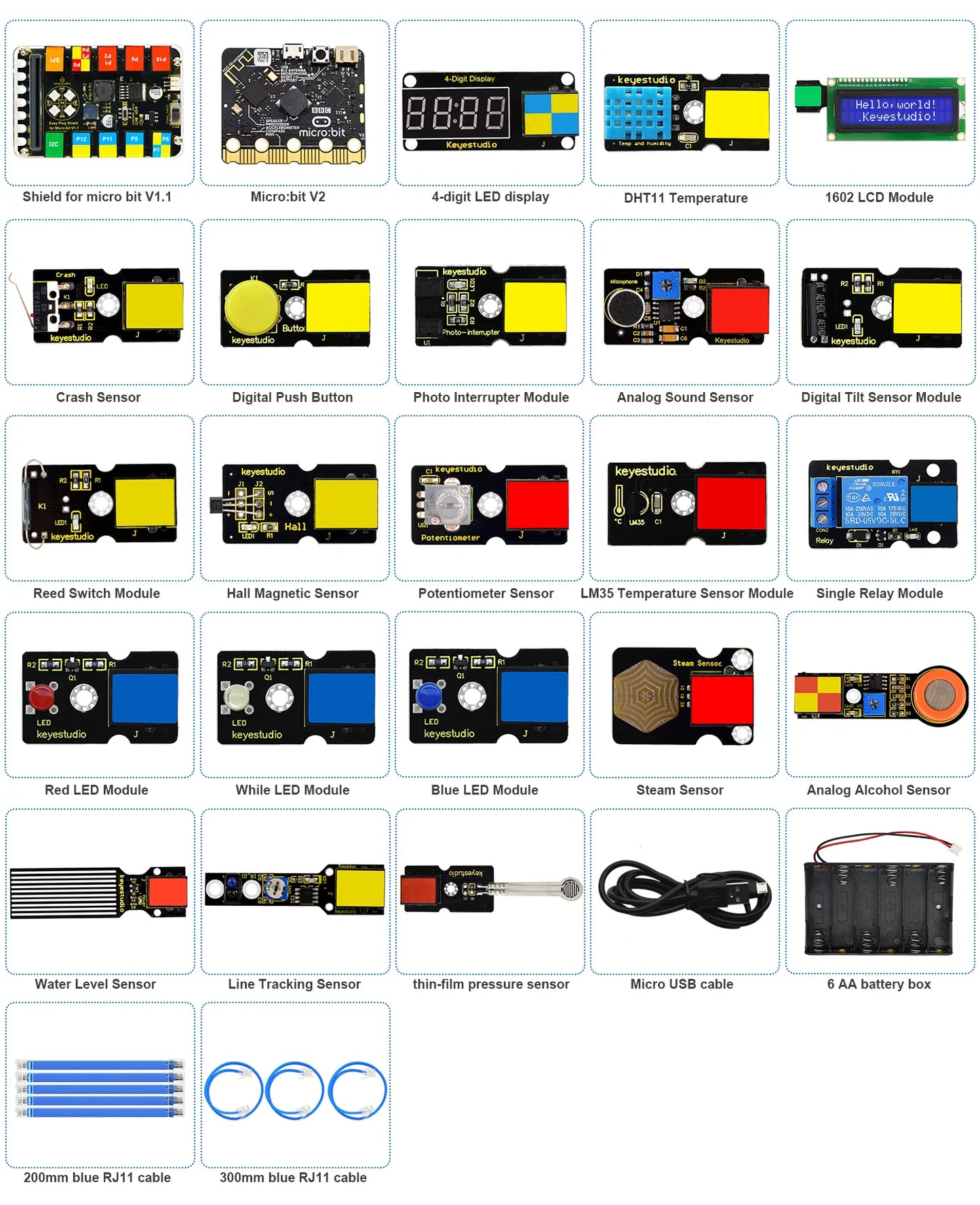 Keyestudio EASY PLUG Super Starter Kit for BBC micro bit STEM EDU with micro:bit Board