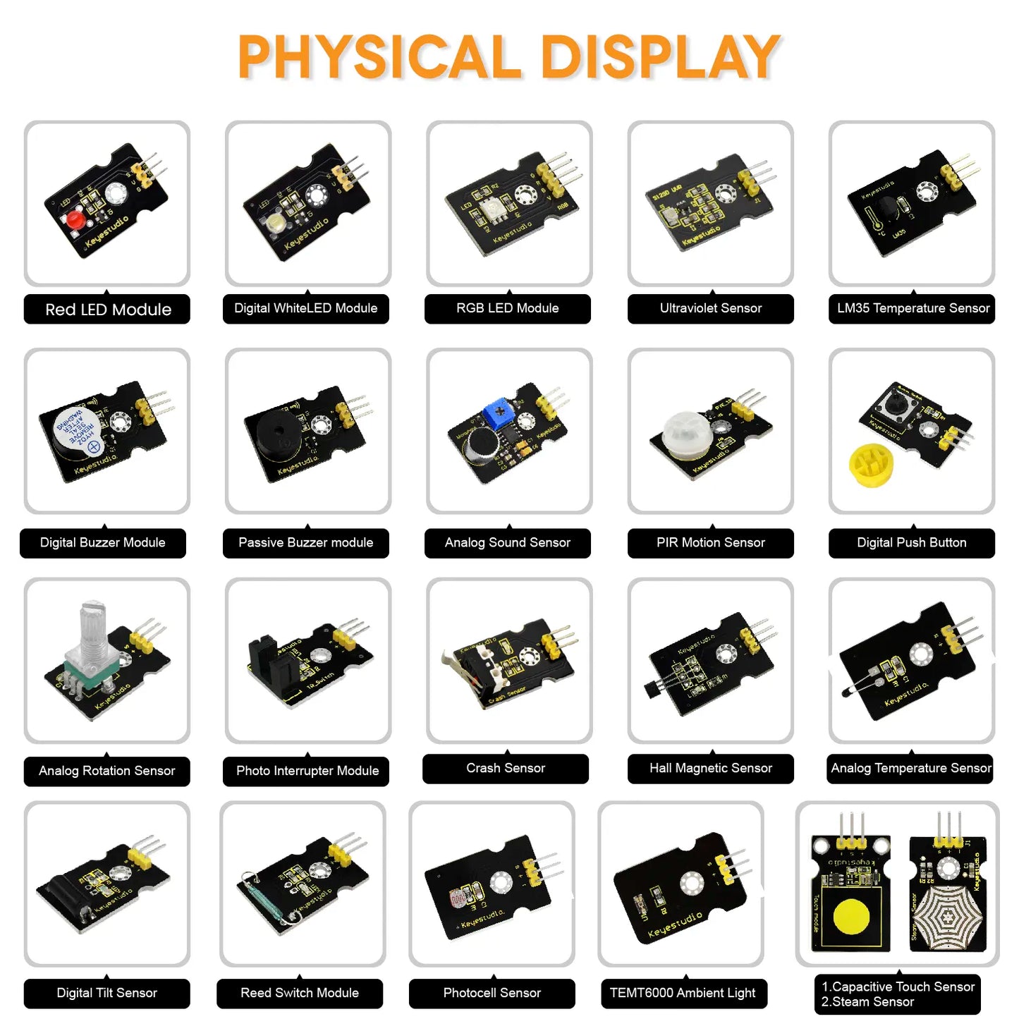 keyestudio Micro Bit 37 in 1 Sensor Starter Kit for BBC Micro:Bit (NO Micro Bit Board )