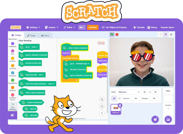 Cria a tua máscara de Carnaval interativa com IA no Scratch!