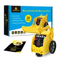 Keyestudio Micro Bit V2 Desk Bit Small Robot Smart Car for Microbit STEM Programming Car Kit(Without Microbit board)