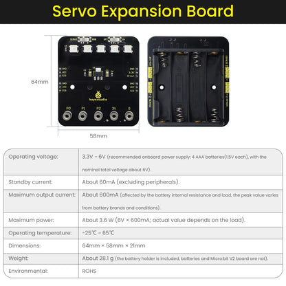 Keyestudio Microbit Variant Master 8-in-1 Multifunctional Programming Robot for Micro Bit Compatible with Lego