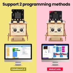 Keyestudio Microbit V2.0 DIY Distance Detection Robot Kit STEM Programming Electronic Starter Kit