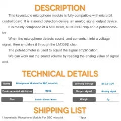 Keyestudio Microphone Sound Module For BBC micro:bit