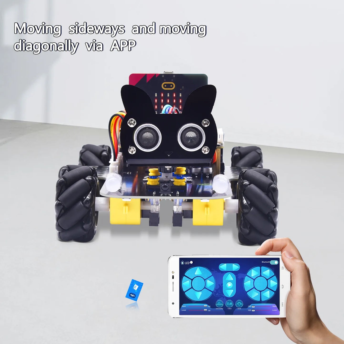 Keyestudio Micro Bit V2 4WD Mecanum Wheel Robot Car Kit STEM Toys Makecode &Python Programming With Microbit Board