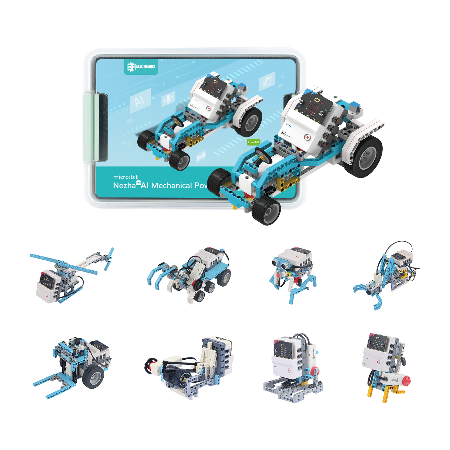 Kit de Potência Mecânica com IA Nezha Pro micro:bit da ELECFREAKS