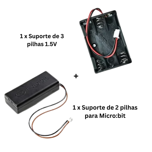 Suporte de 2 pilhas para Micro:bit + Suporte de 3 pilhas 1.5V