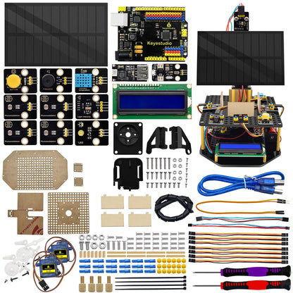 Keyestudio Acrylic Smart Solar Tracker System Tracking Starter Kit For Arduino STEM Programming Toys DIY Mobile Phone Charging