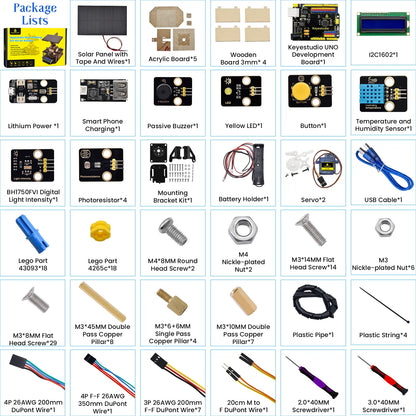 Keyestudio Acrylic Smart Solar Tracker System Tracking Starter Kit For Arduino STEM Programming Toys DIY Mobile Phone Charging