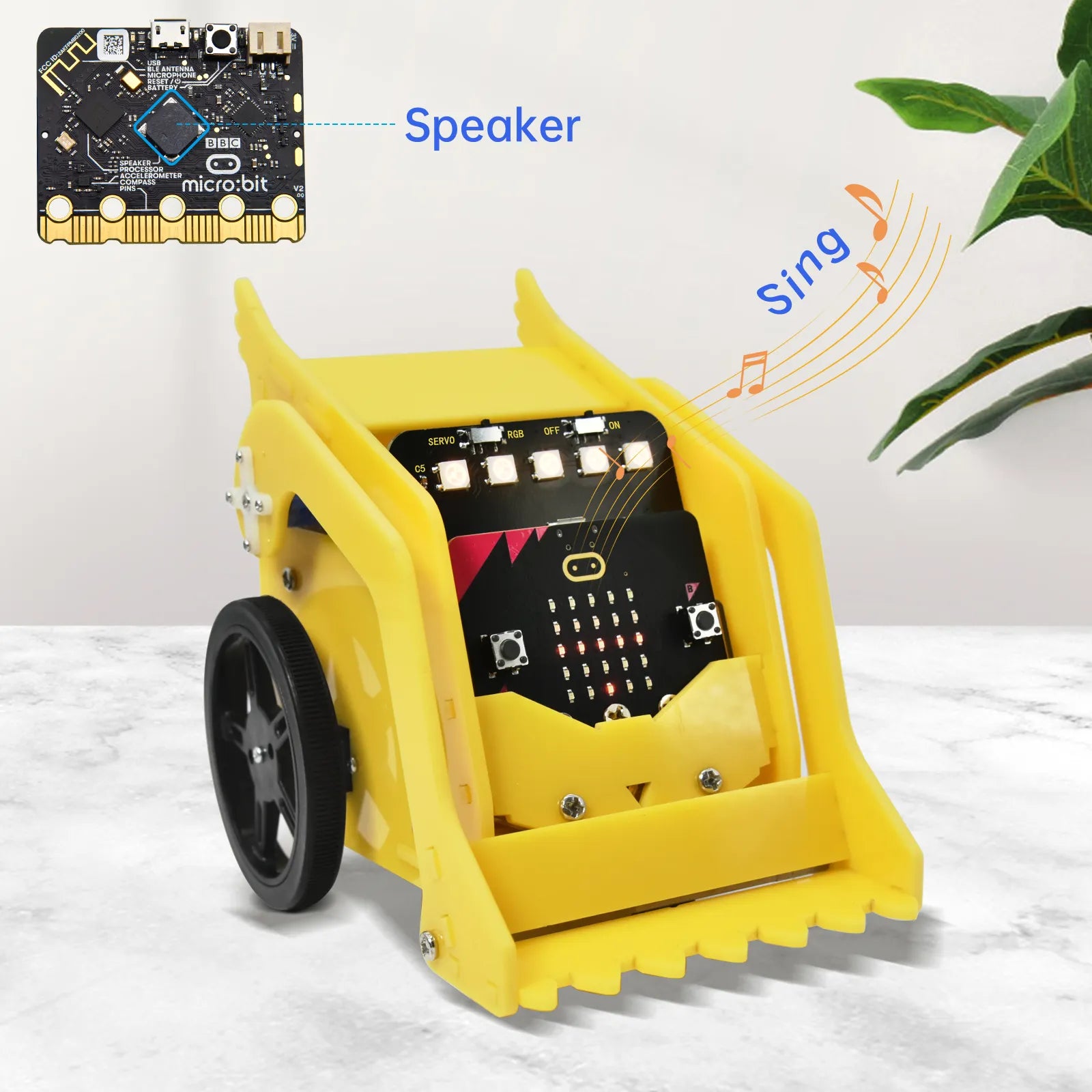Keyestudio Micro Bit V2 Desk Bit Small Robot Smart Car for Microbit STEM Programming Car Kit Assembled without the controller