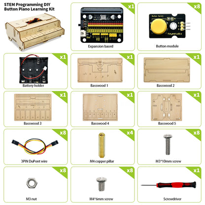 Keyestudio STEM Programming DIY Button Piano Learning Kit For Microbit Starter Kit Support Makcode/KidsBlock Without Board