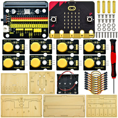 Keyestudio STEM Programming DIY Button Piano Learning Kit For Microbit Starter Kit Support Makcode/KidsBlock With Microbit Board