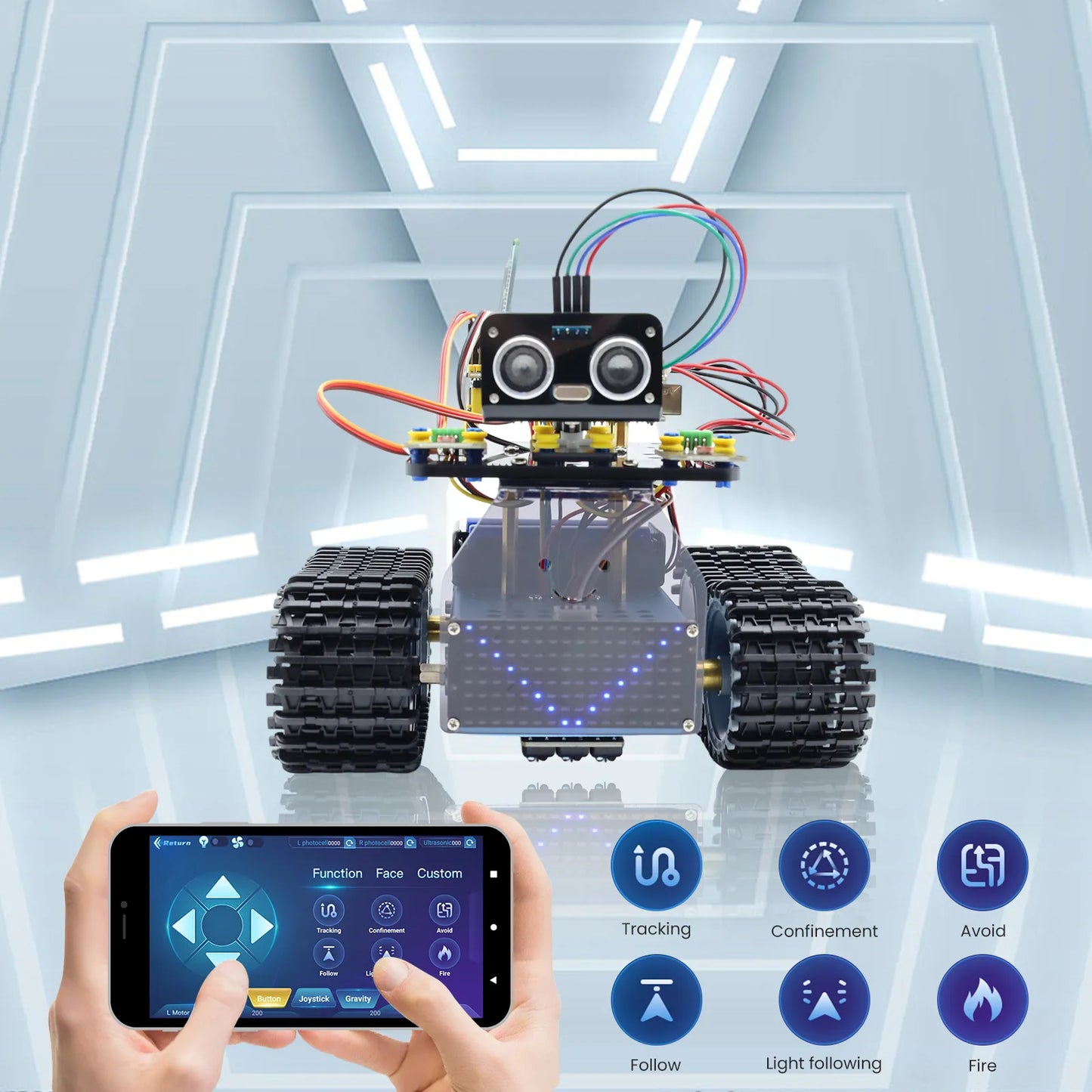 Keyestudio Mini Caterpillar Tank Robot V3.0 For Arduino Kit Robot Car DIY Programmable STEM Toys