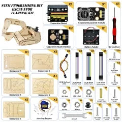Keyestudio STEM Programming DIY Excavator Learning Kit With Microbit Board Wooden Electronic Component Kit For Microbit