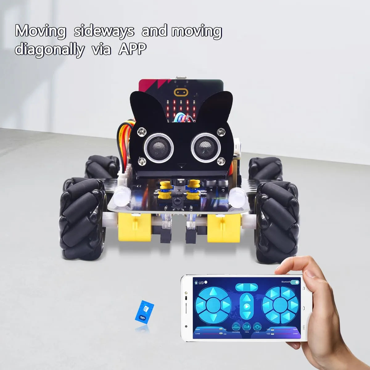 Keyestudio Micro Bit V2 4WD Mecanum Wheel Robot Car Kit STEM Toys Makecode &Python Programming Without Microbit Board