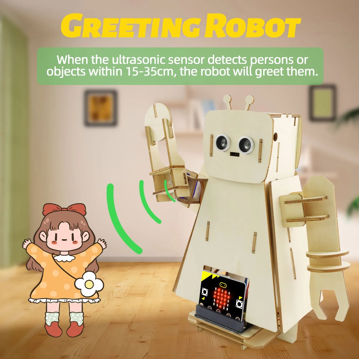 Keyestudio STEM Programming Microbit Starter Kit DIY Greeting Smart Robot Learning Kit Include Microbit Board