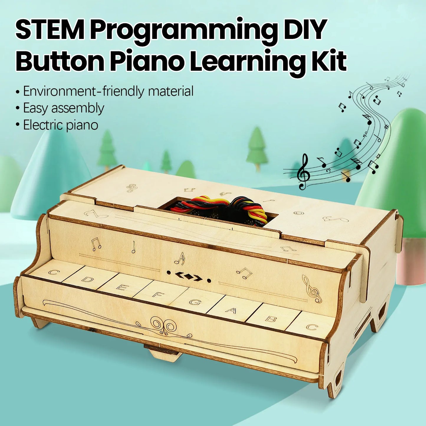 Keyestudio STEM Programming DIY Button Piano Learning Kit For Microbit Starter Kit Support Makcode/KidsBlock Without Board