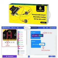 Keyestudio Honeycomb Smart Wearable Coding Kit for Micro:bit With 8 projects