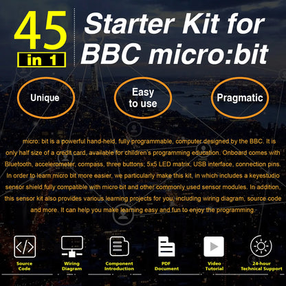 Keyestudio Micro Bit 45 in 1 Sensor Starter Kit Electronic DIY Kit Without Microbit Board