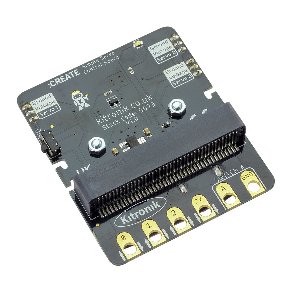 Placa de Controlo Simples de Servo da Kitronik para BBC micro:bit