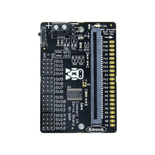 Placa Controladora de Servo Compacta Kitronik de 16 Servos para BBC micro:bit