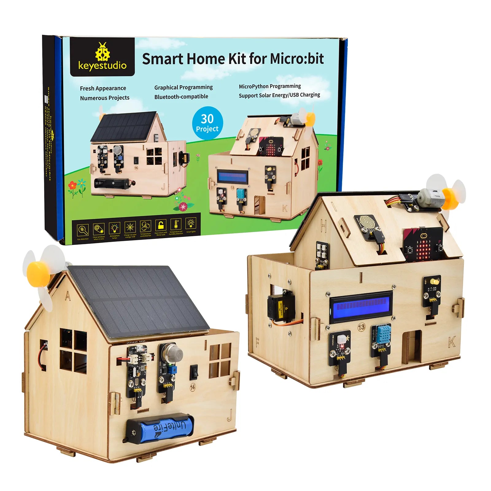 Keyestudio Microbit Starter Smart Home Kit for BBC Micro:Bit Starter Kit (Without Micro Bit Board)