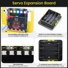 Keyestudio Microbit Variant Master 8-in-1 Multifunctional Programming Robot for Micro Bit Compatible with Lego