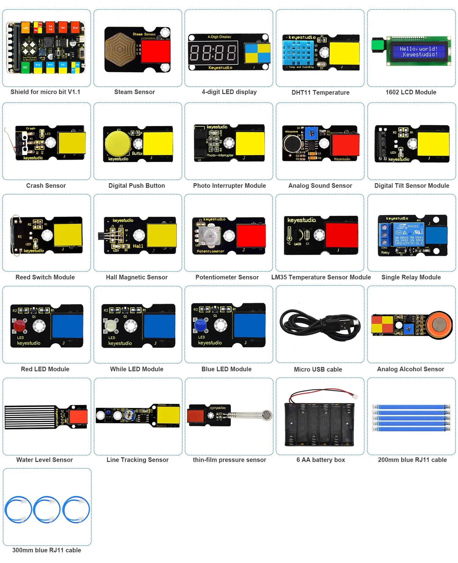 Keyestudio EASY PLUG Microbit V2 Super Starter Kit Makecode Programming Electronic Kit Without Microbit Board