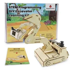 Keyestudio STEM Programming DIY Excavator Learning Kit With Microbit Board Wooden Electronic Component Kit For Microbit
