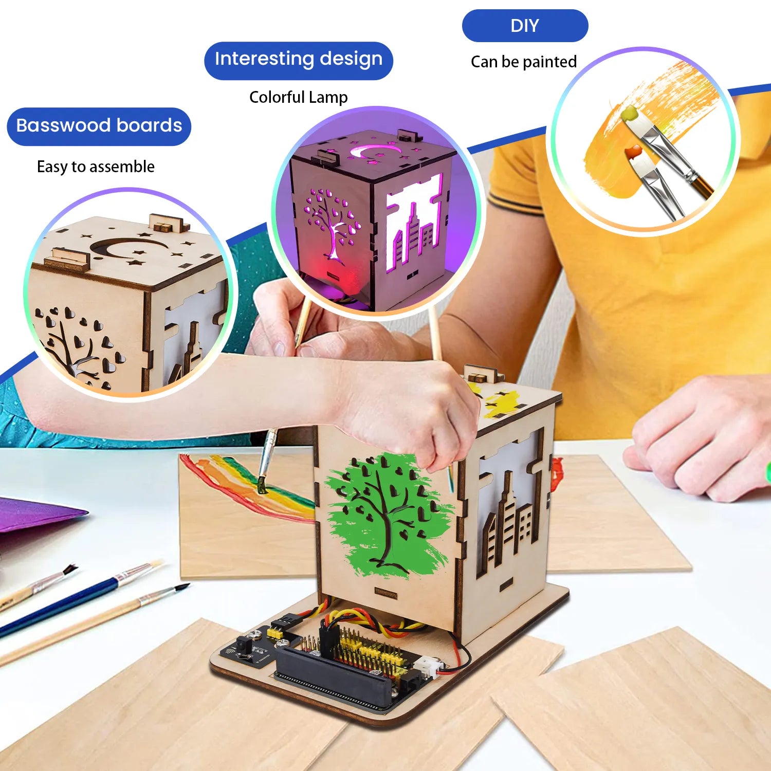 Keyestudio Microbit V2.0 DIY Colorful Lamp Starter Kit For Microbit V2 Starter Pack Programming DIY Electronic Starter Kit