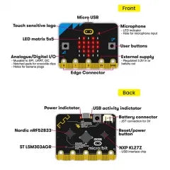 Original Microbit Go Kit Main Board+USB Cable+Battery Holder With Batteries Learning Diy Electronic Kit