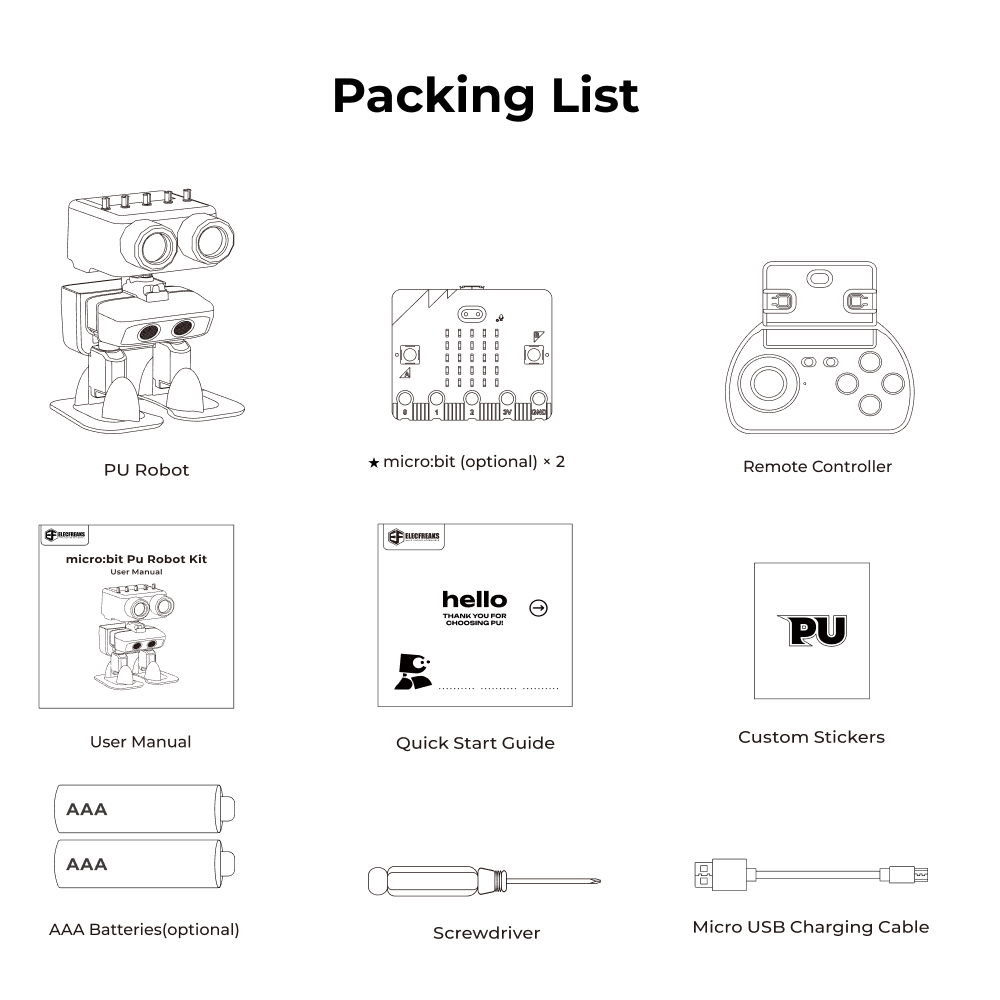 Kit de Robótica micro:bit PU da ELECFREAKS