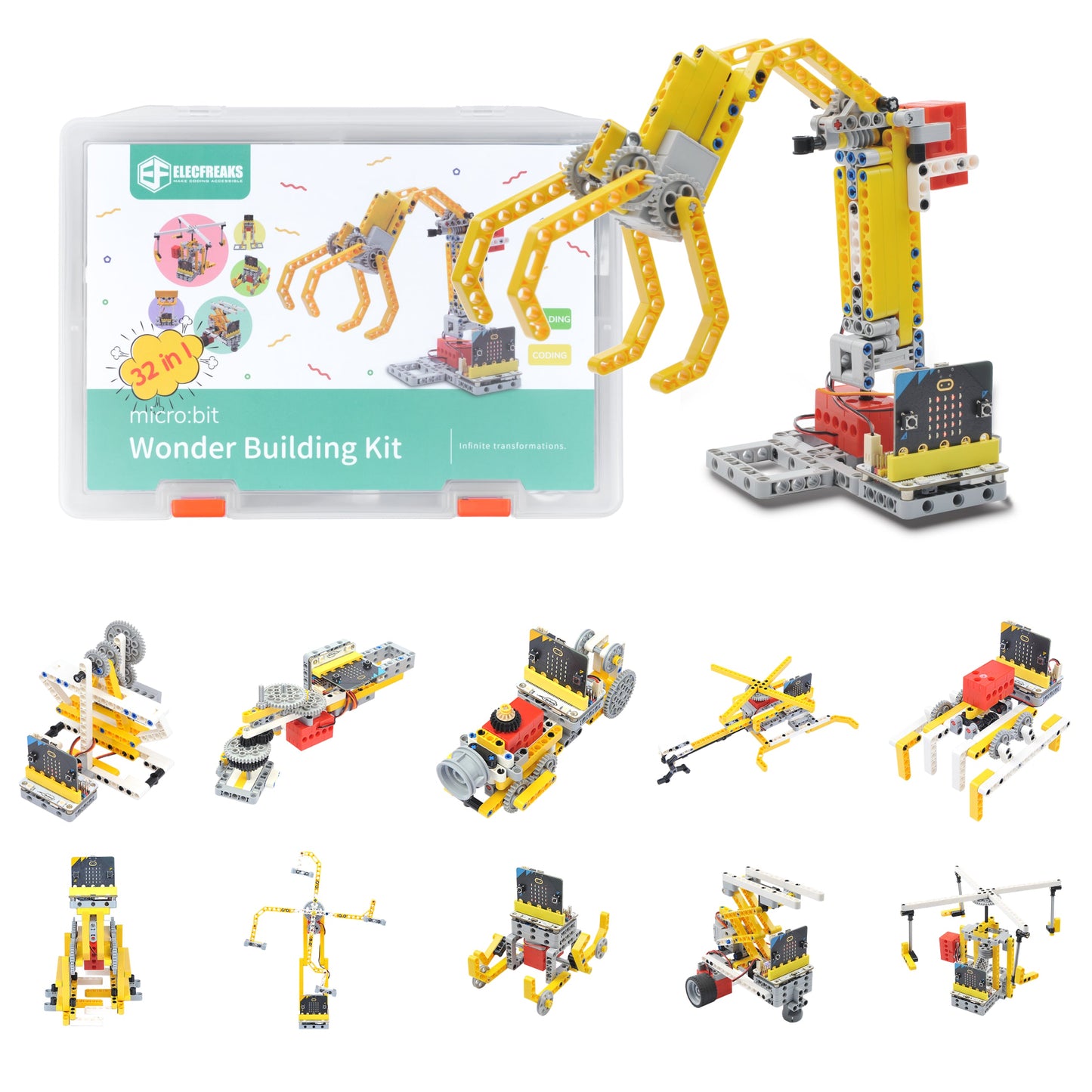 Kit de Construção de Robô ELECFREAKS 32 em 1 Wonder