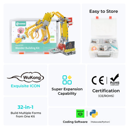 Kit de Construção de Robô ELECFREAKS 32 em 1 Wonder