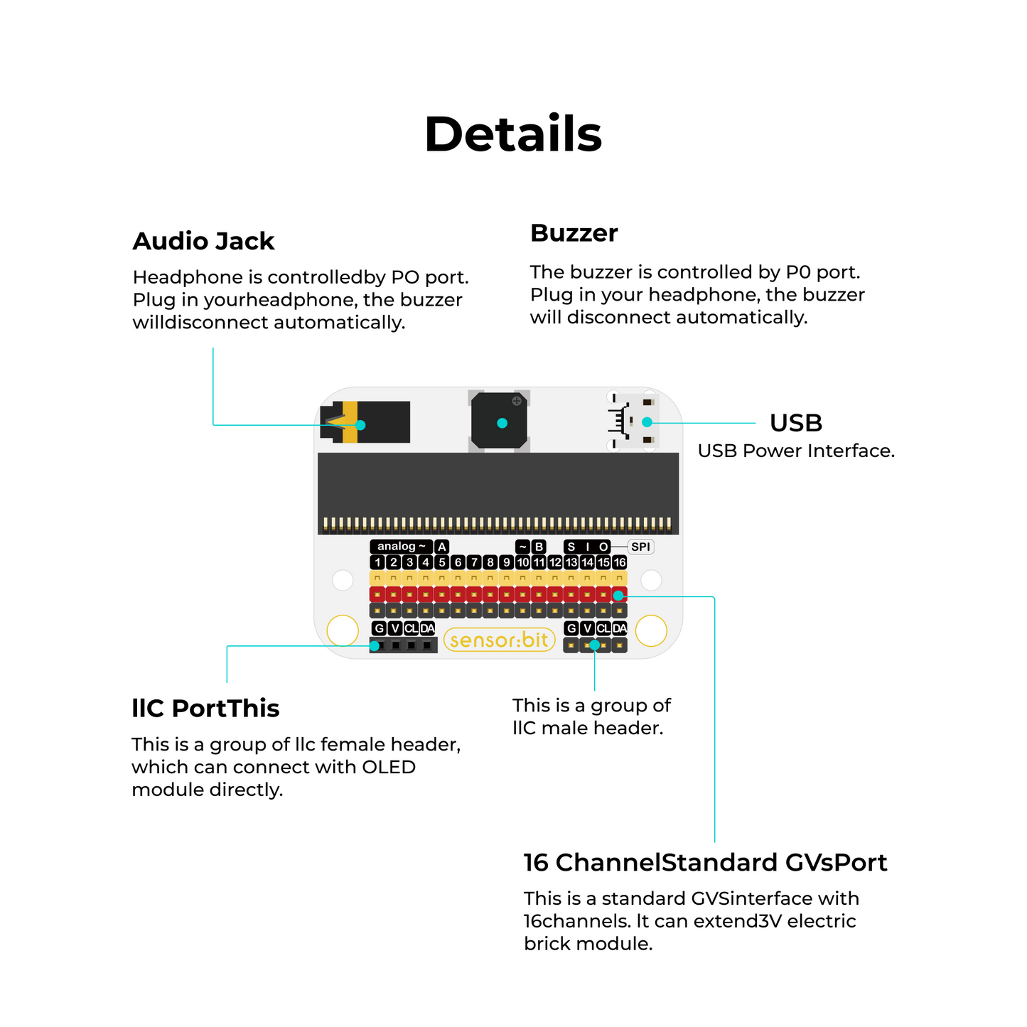 Placa de expansão ELECFREAKS Sensor:bit (IO para micro:bit)
