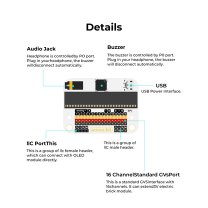 Placa de expansão ELECFREAKS Sensor:bit (IO para micro:bit)