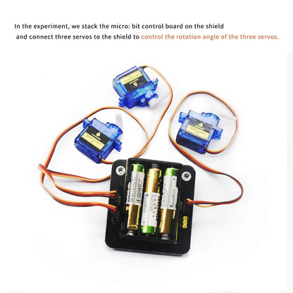 Keyestudio Micro bit Mini Servo Shield with Battery holder For Microbit Robot Car(No Micro bit Board)