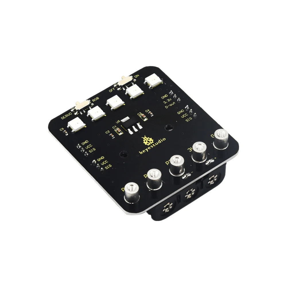 Keyestudio Micro bit Mini Servo Shield with Battery holder For Microbit Robot Car(No Micro bit Board)