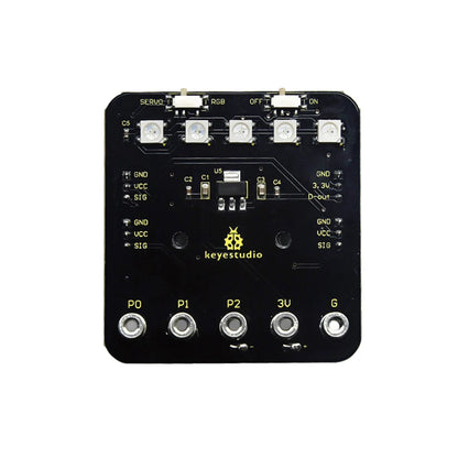Keyestudio Micro bit Mini Servo Shield with Battery holder For Microbit Robot Car(No Micro bit Board)