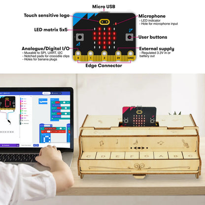 Keyestudio STEM Programming DIY Button Piano Learning Kit For Microbit Starter Kit Support Makcode/KidsBlock Without Board