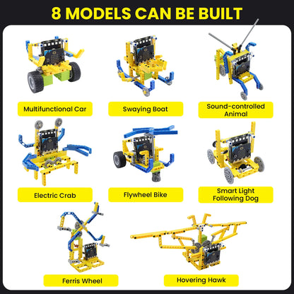 Keyestudio Microbit Variant Master 8-in-1 Multifunctional Programming Robot for Micro Bit Compatible with Lego
