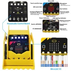 Keyestudio Micro Bit V2 Desk Bit Small Robot Smart Car for Microbit STEM Programming Car Kit Assembled without the controller